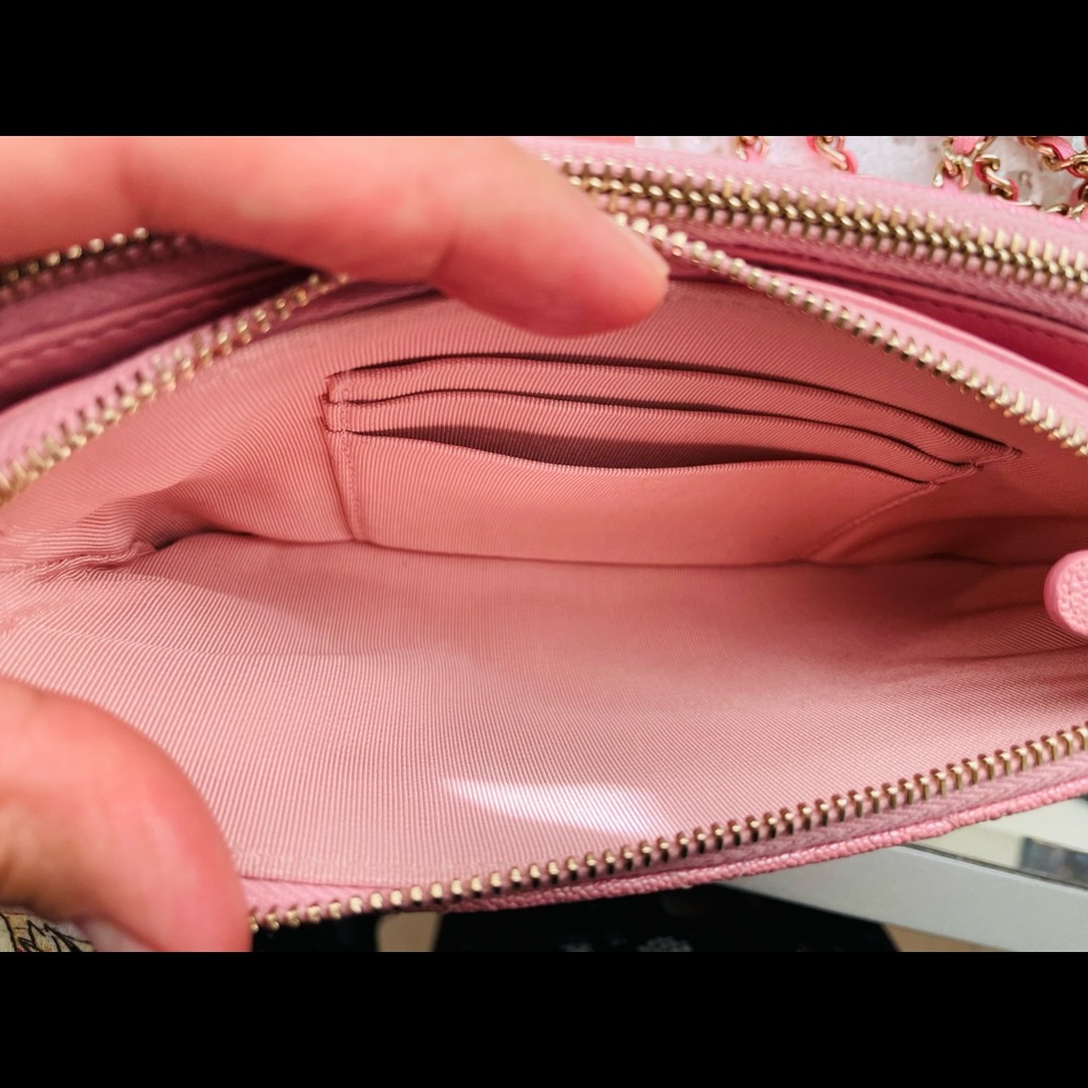 Chanel Pink Iridescent Clutch with Chain - Picture 9 of 14